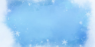 冬至背景冬至蓝色简约小清新雪花立冬冬天展板背景